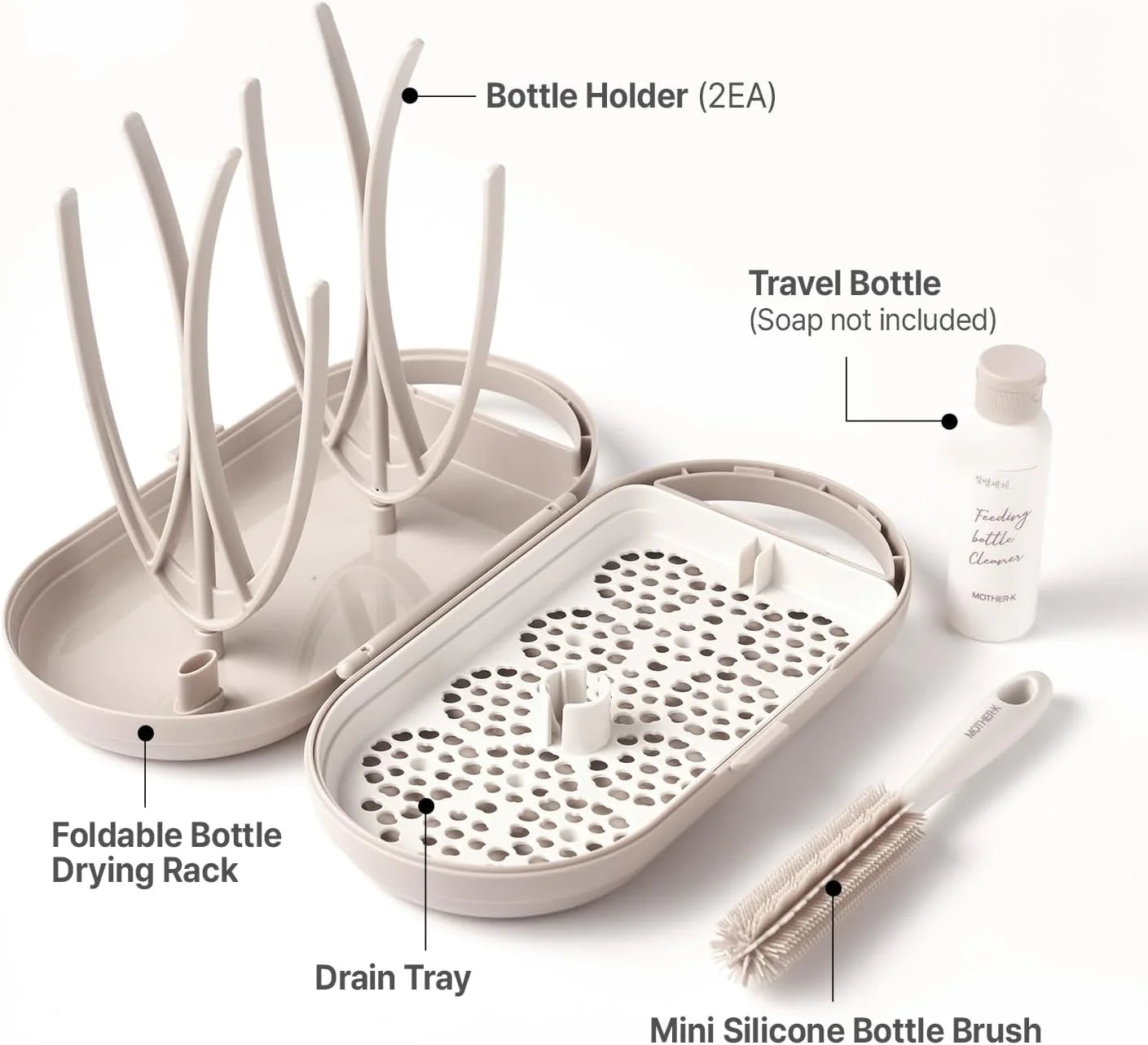 Portable Bottle Dry Rack Set