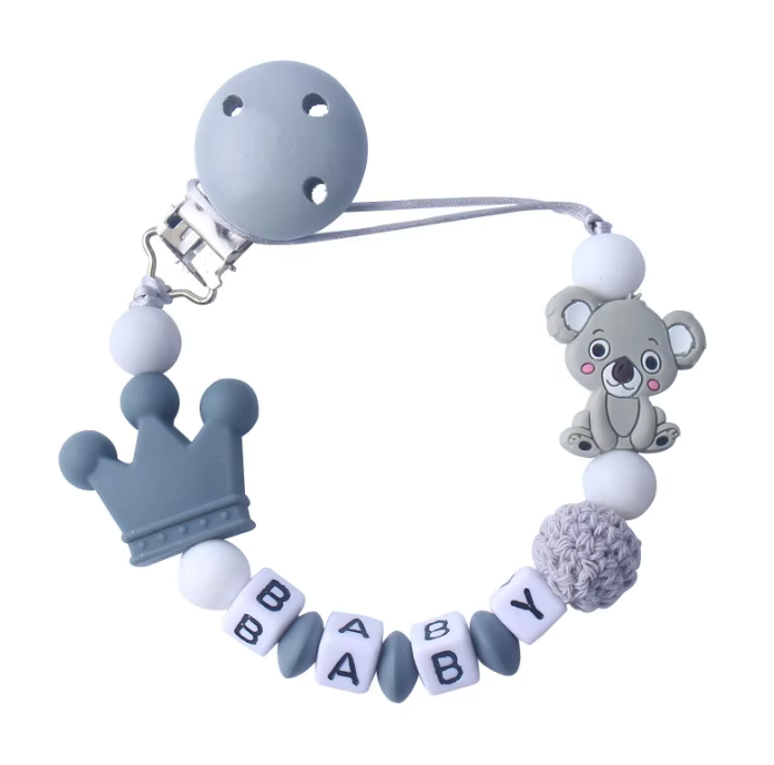 Silicone Beads Baby Pacifier Clip