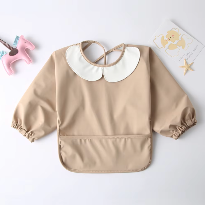 Mess Proof Long Sleeve Bibs with Pocket