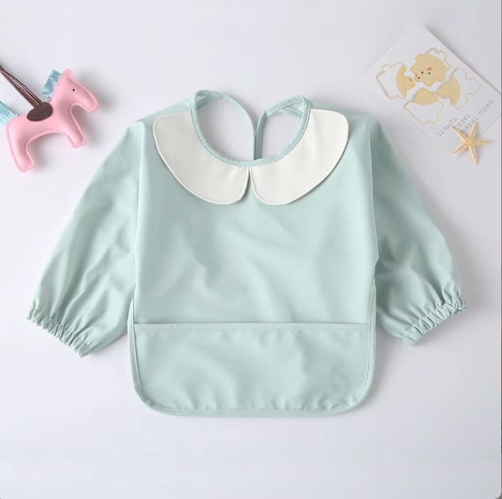 Mess Proof Long Sleeve Bibs with Pocket