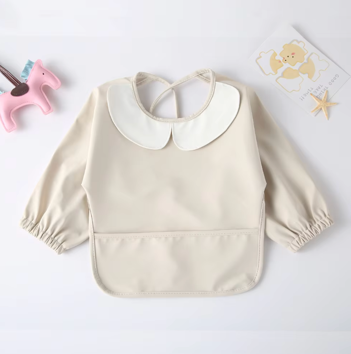 Mess Proof Long Sleeve Bibs with Pocket