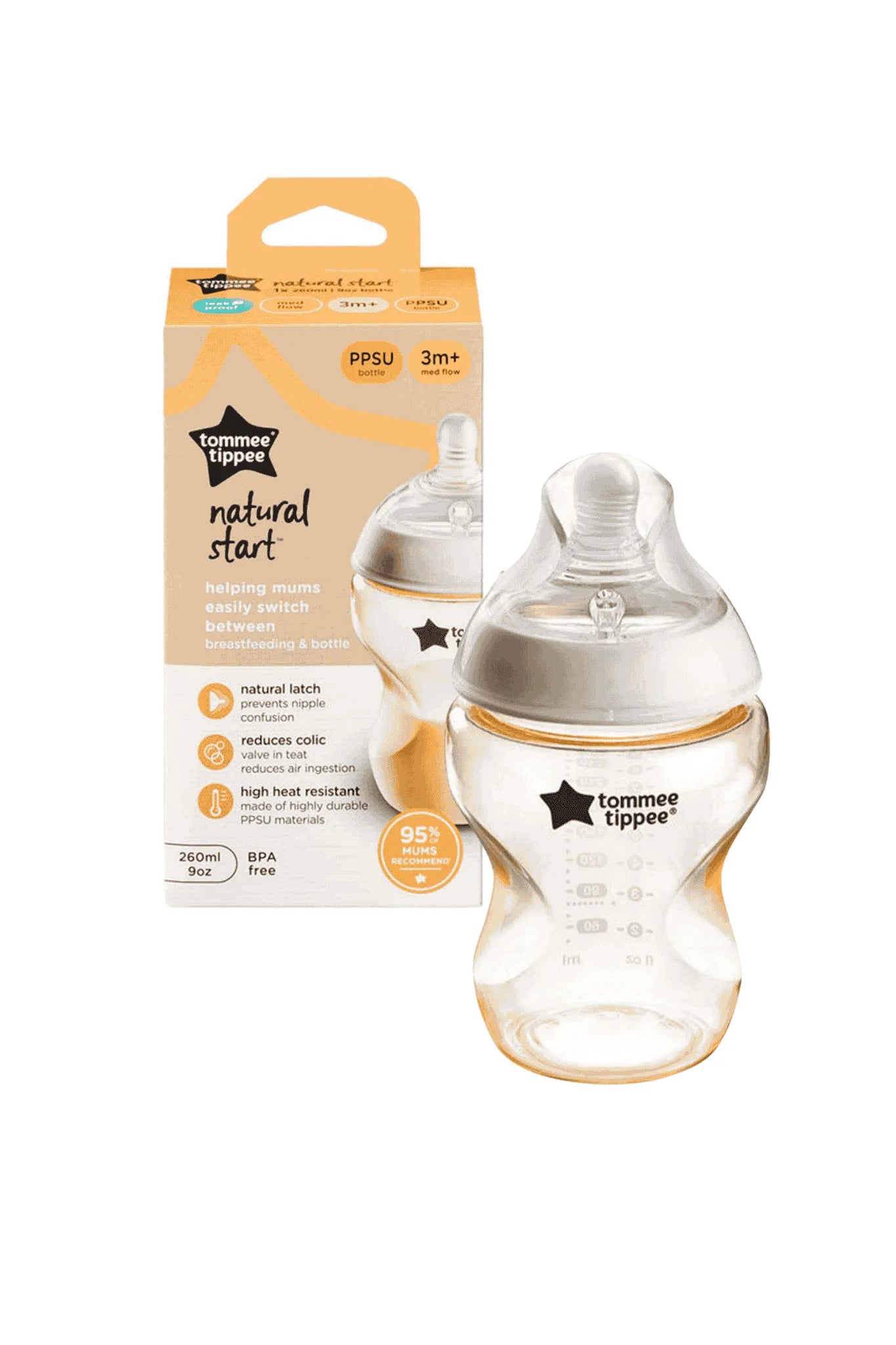 Tommee Tippee Natural Start PPSU Bottle 260ml with Medium Teat