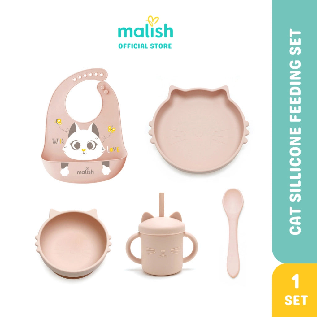 Malish Cat Silicone 5 in 1 Feeding Set