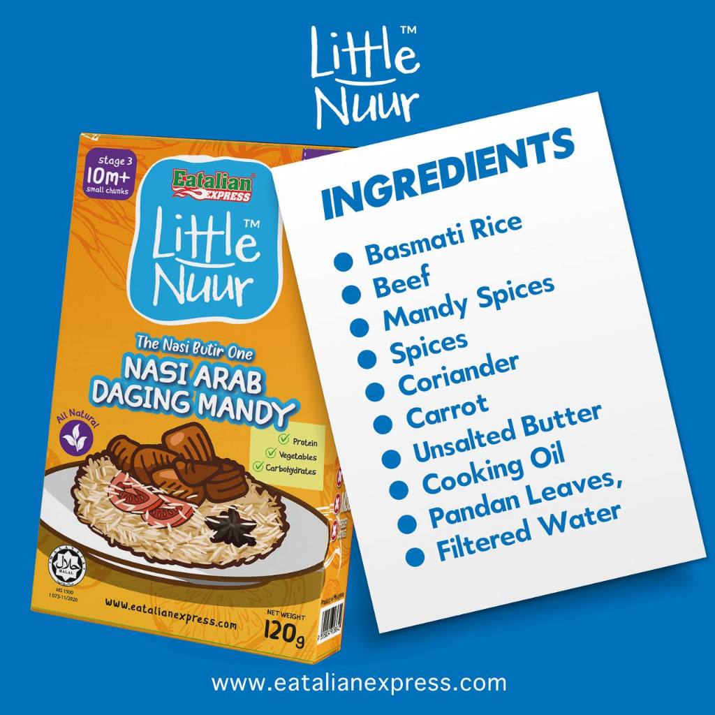 Little Nuur Ready To Eat – Nasi Arab Daging Mandy (10m+)