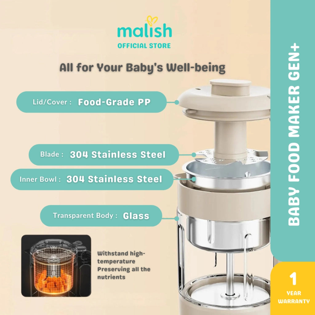 Malish Multi-Functional Baby Food Processor Gen+