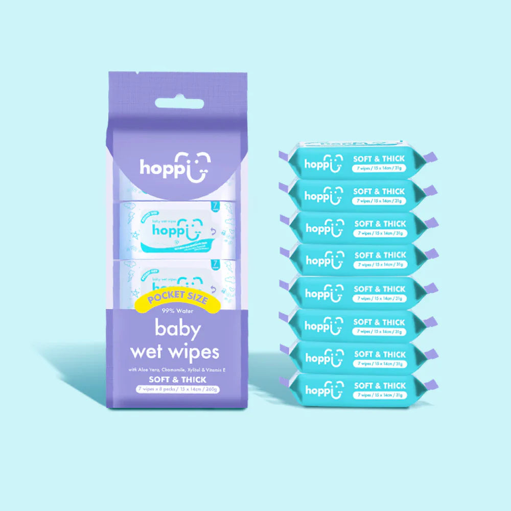 Baby Wet Wipes Mini Pack (7 wipes x 8)