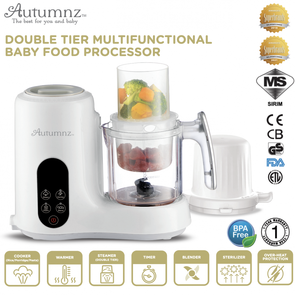 Autumnz Double Tier Multifunctional Baby Food Processor