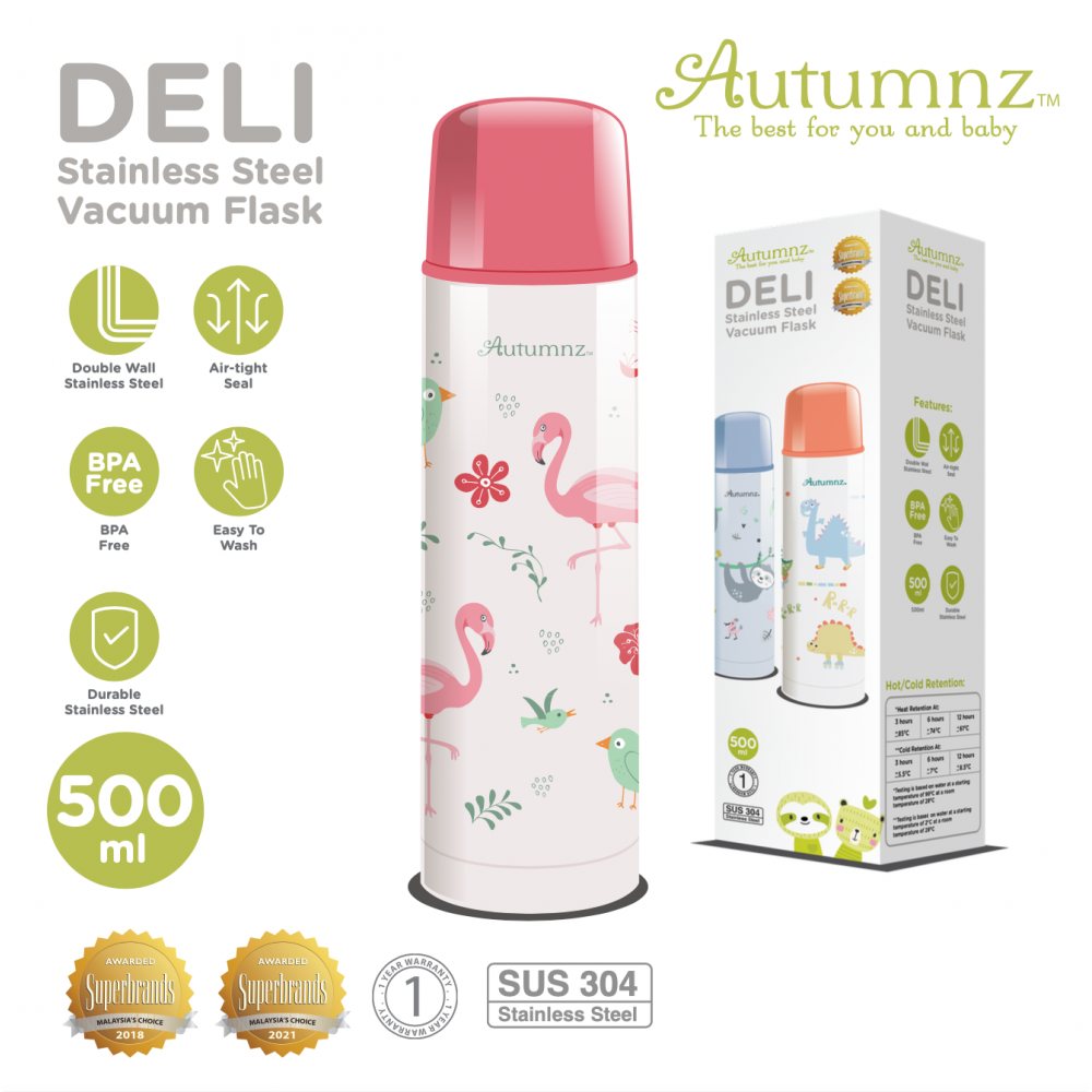 Autumnz DELI Stainless Steel Vacuum Flask (500ml)