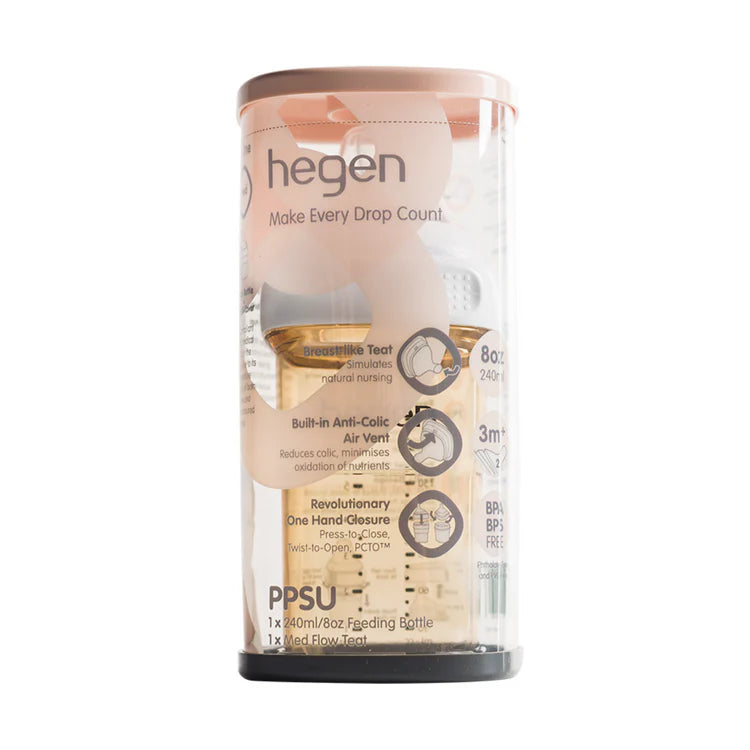 Hegen PCTO™ 240ml/8oz Feeding Bottle PPSU with Medium Flow Teat (3 to 6 months)