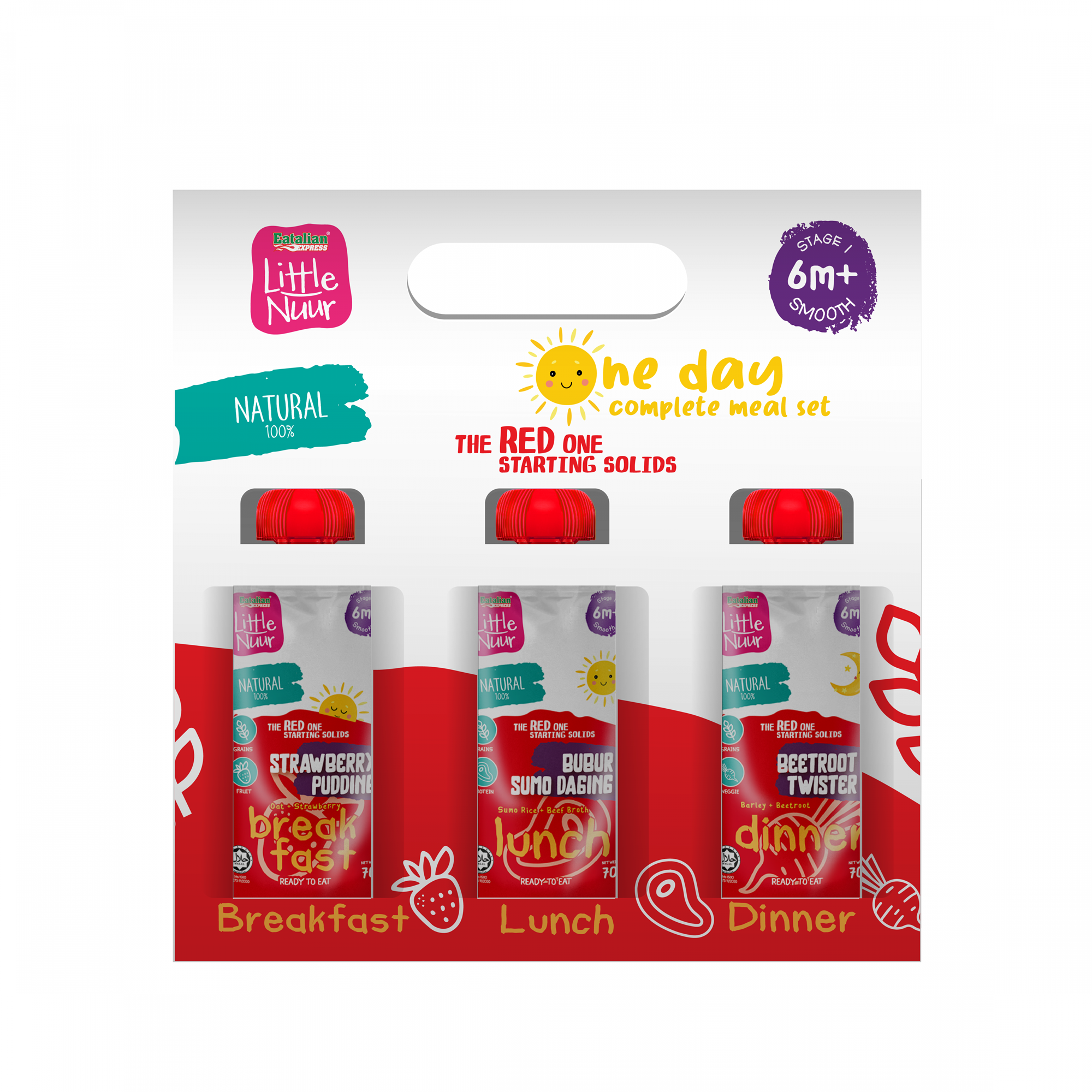 Little Nuur One Day Complete Meal Set - The Red One