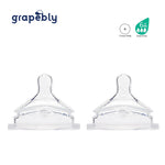 Grapebly Silicone Anti Colic Teat - Cross Hole (2 pieces)