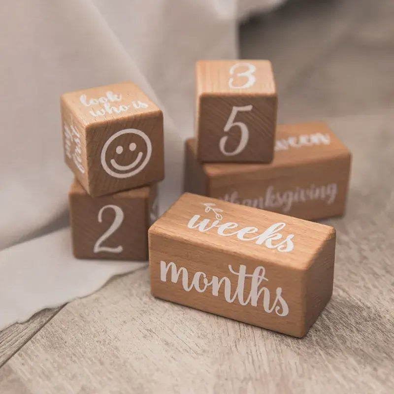 Wooden Milestone Blocks Set