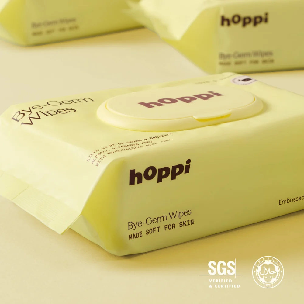 Hoppi Bye-Germs Wipes (80 sheets x3)
