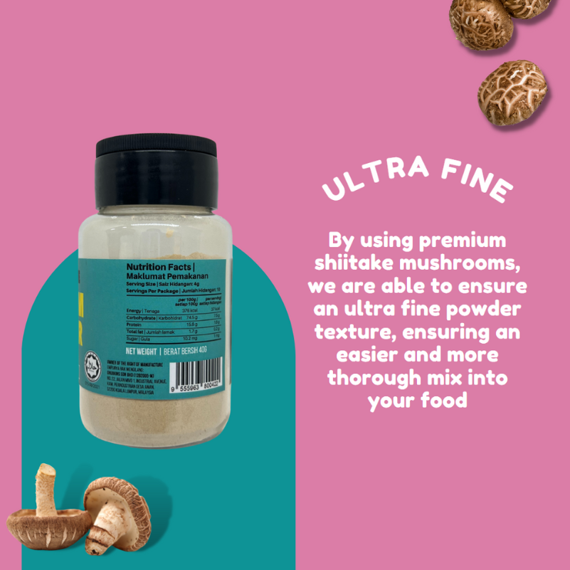 Ultra Fine Shitake Mushroom Powder (6m+)