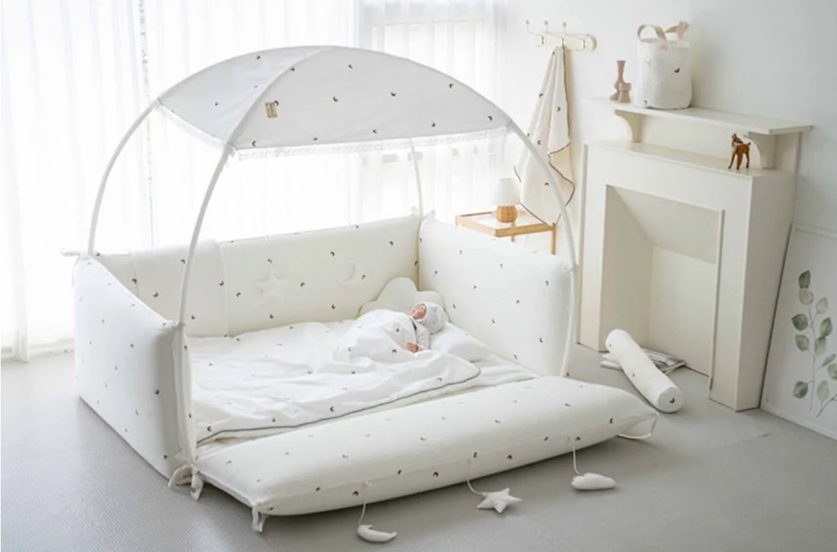 Moon Star White - 100% Premium Cotton Bumper Bed Bundle