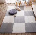 Foam Floor Mat- White + Grey