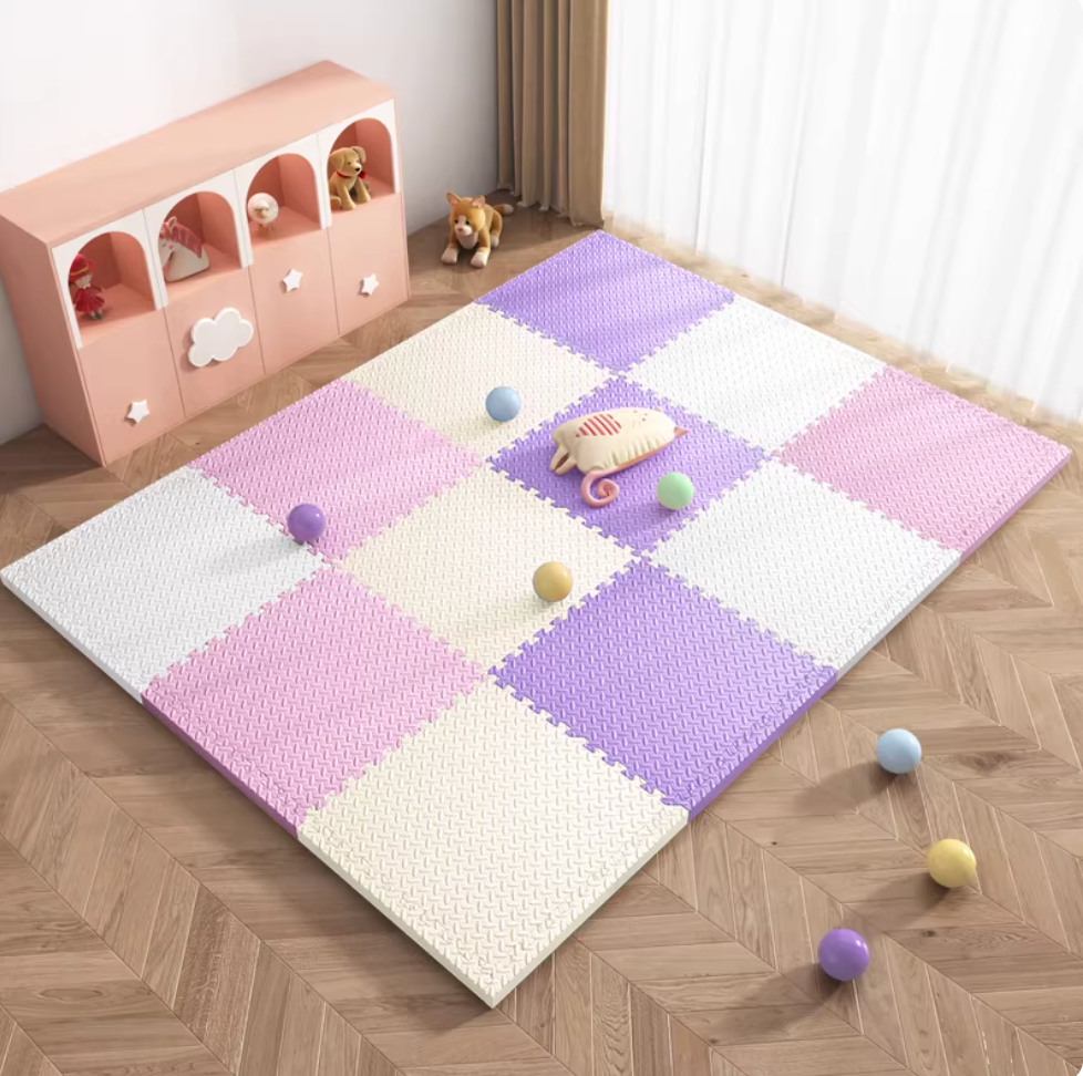 Foam Floor Mat - Pink + Purple + White