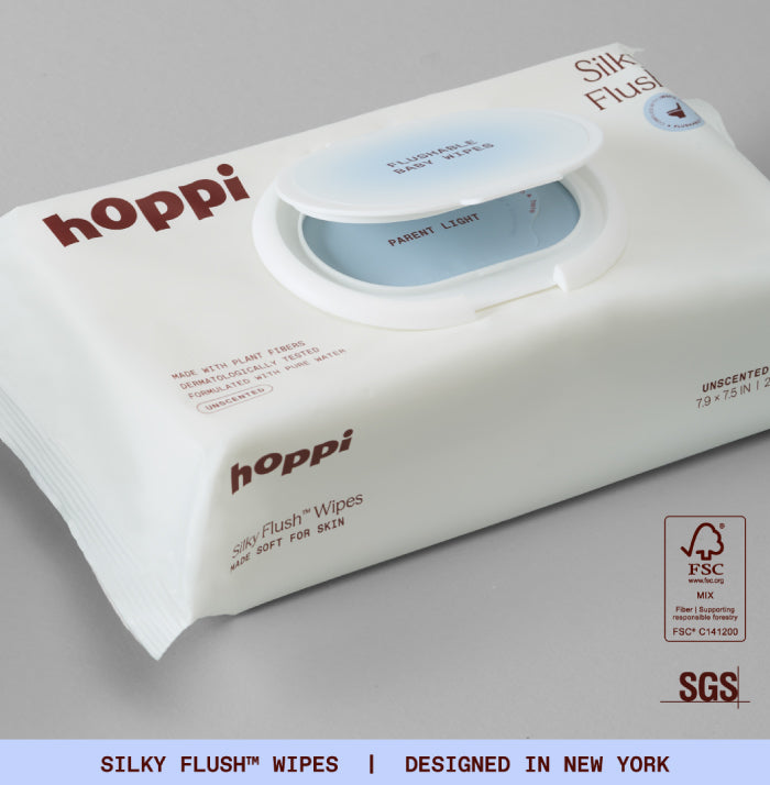 Hoppi Silky Flush Wipes - (56s)