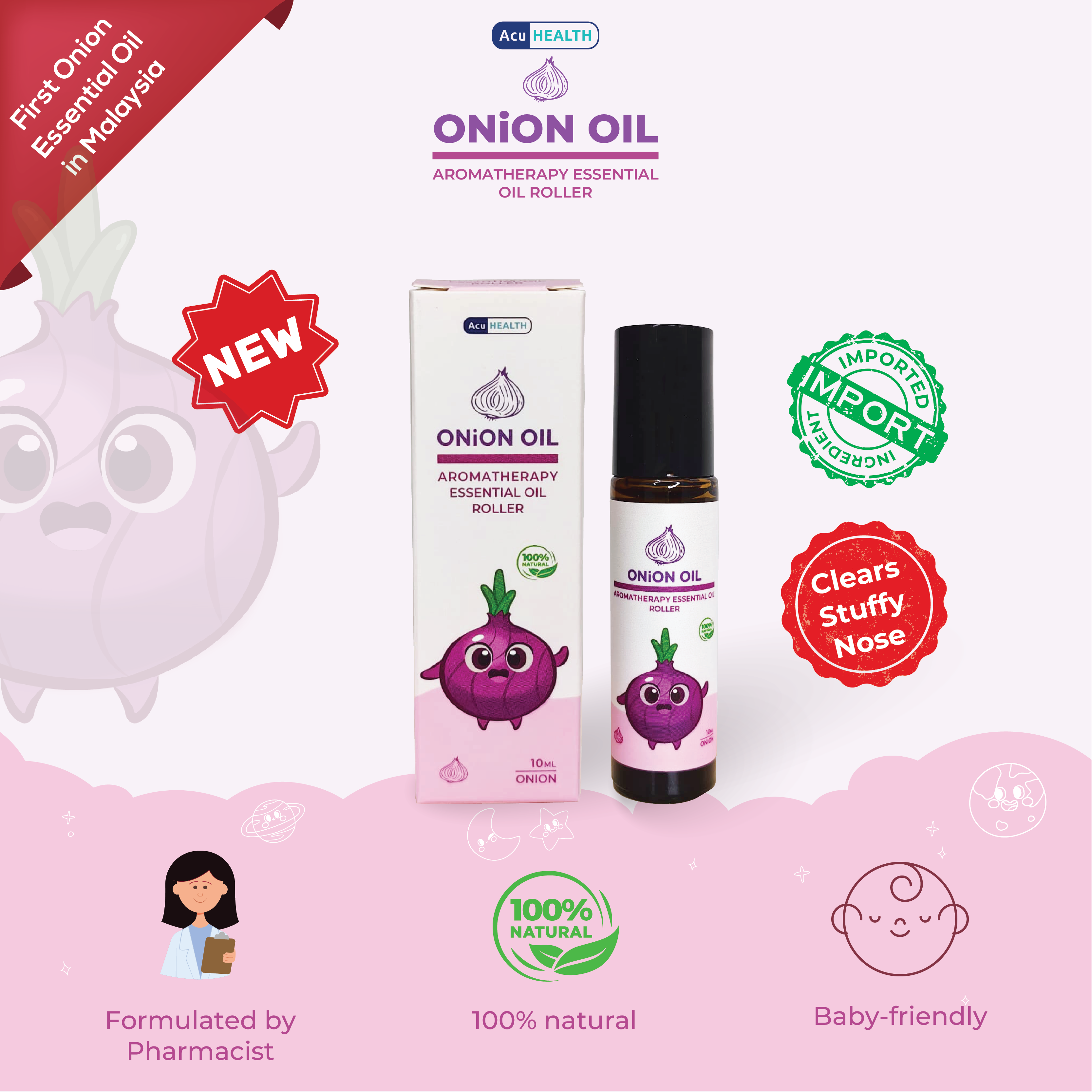 Acuhealth Onion Oil Roller Aromatherapy