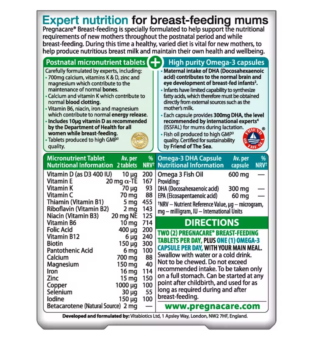 Vitabiotics Pregnacare Breast-Feeding Dual Pack 28 Day Supply