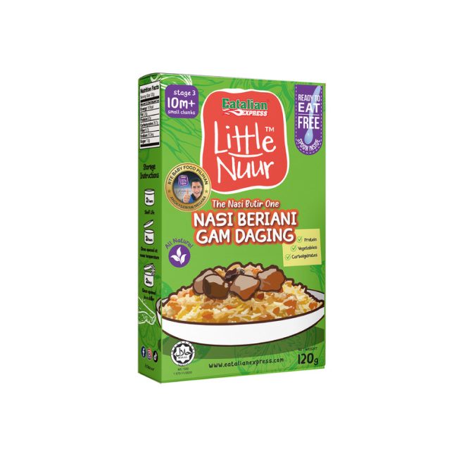 Little Nuur Ready To Eat – Nasi Beriani Gam Daging (10m+)