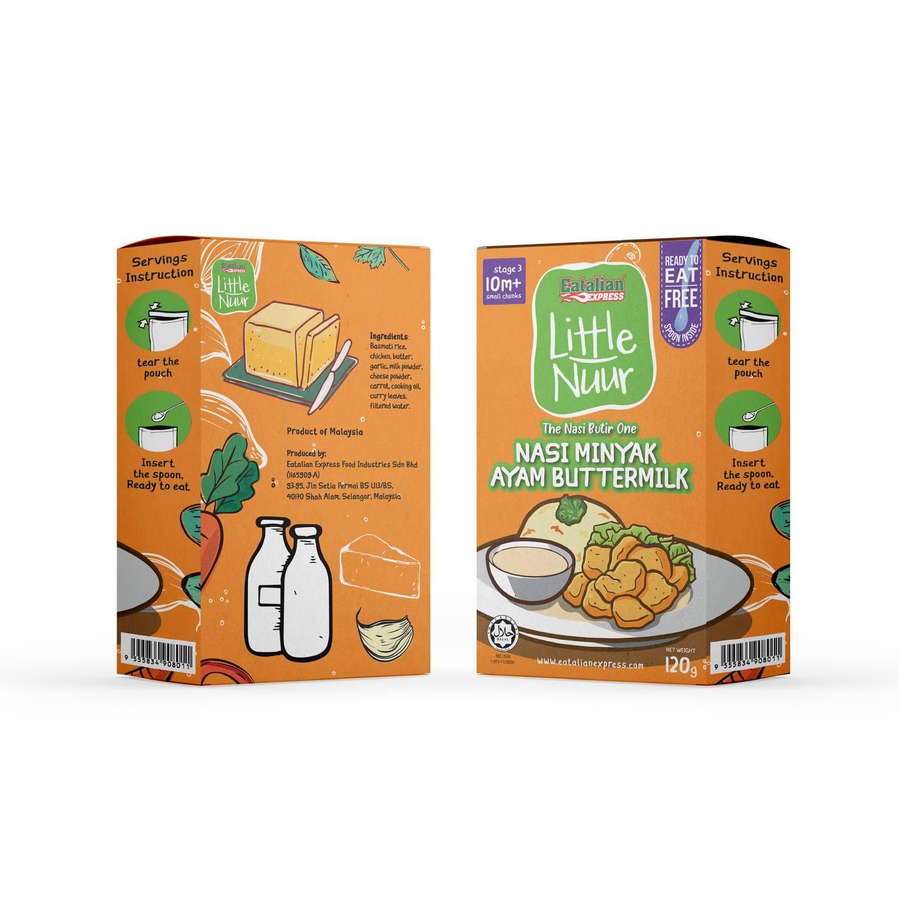 Little Nuur Ready To Eat – Nasi Minyak Ayam Buttermilk 120g (10m+)