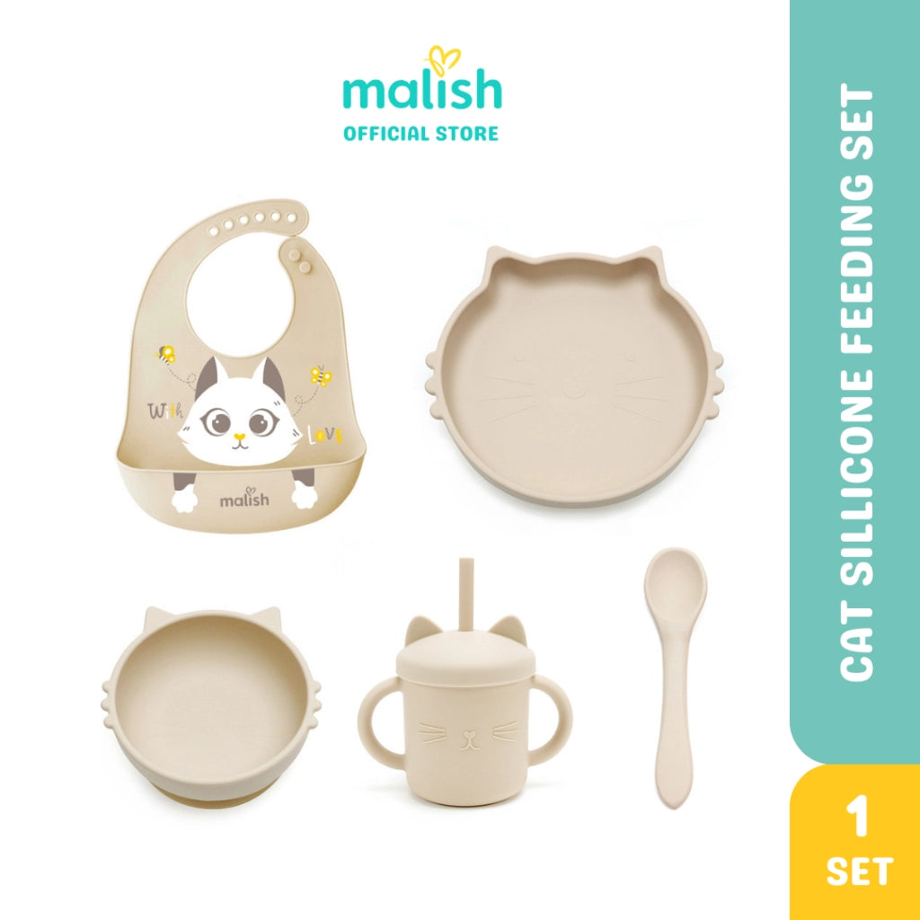 Malish Cat Silicone 5 in 1 Feeding Set