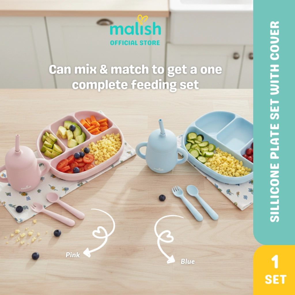 Malish Silicone Plate with Cover/ Sippy Cup