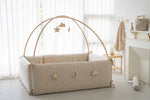 Cherry Beige - 100% Premium Cotton Embroidery Bumper Bed (SIZE L, BED ONLY)
