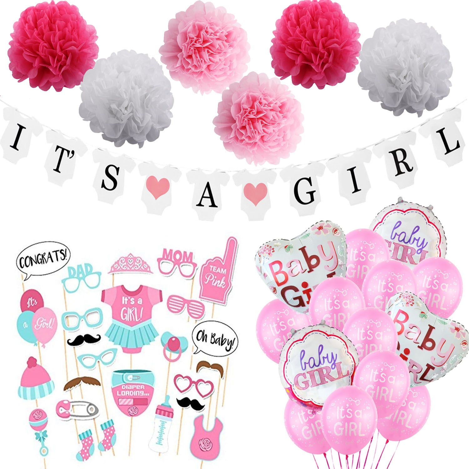 It's A Boy/Girl Baby Shower Party Decoration Set