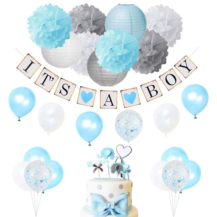 Elephant It's A Boy/Girl Baby Shower Party Decoration Set