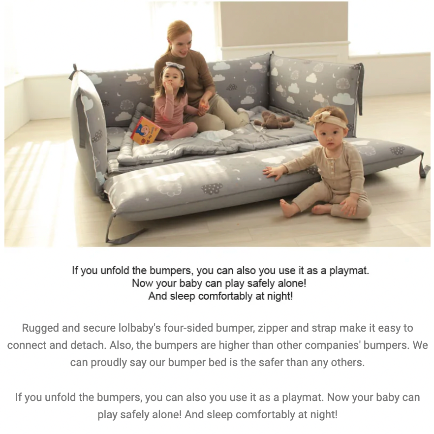 Bumper sales bed playmat