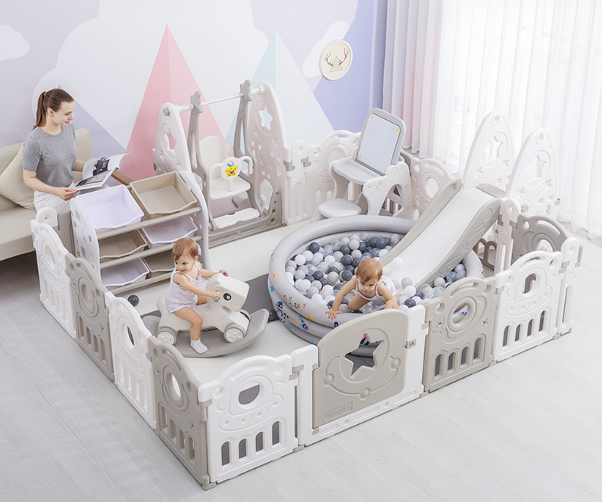 White + Grey Playpen