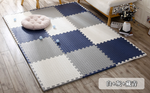 Foam Floor Mat- White + Grey + Blue